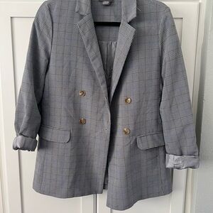 Sans Souci Gray Checkered Blazer